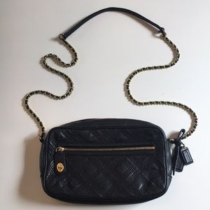Coach black crossbody with gold chain strap